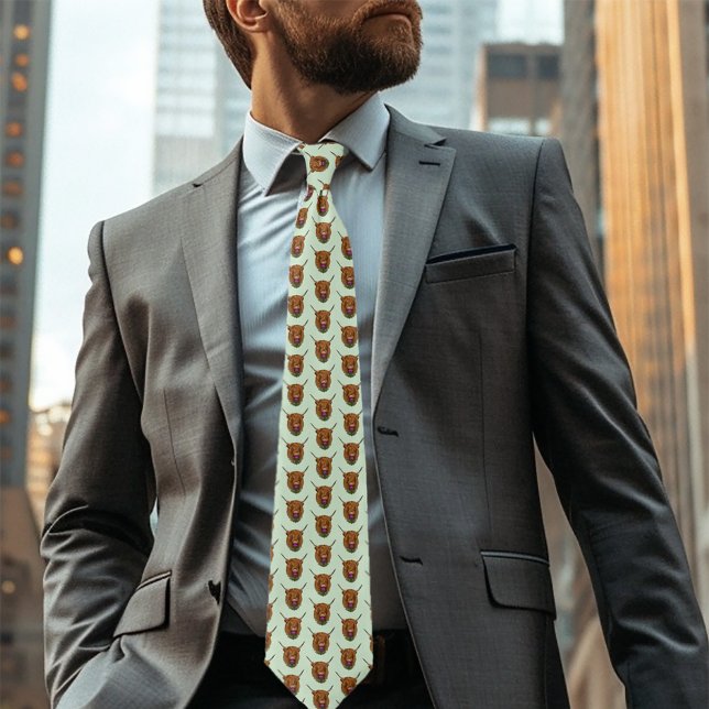 Highland Scottish Cow Purple Celtic Thistle Tie (Creator Uploaded)