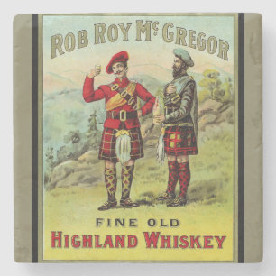 HIghland Scottish Whiskey Label Stone Coaster
