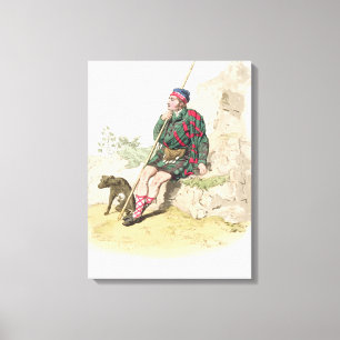 Highland Shepherd, from 'Costume of Great Britain' Canvas Print