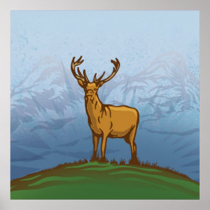 Highland stag poster
