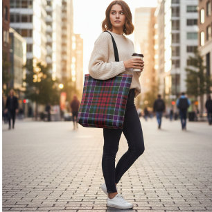 Highland Tartan - Rustic Red & Green Plaid Tote Bag