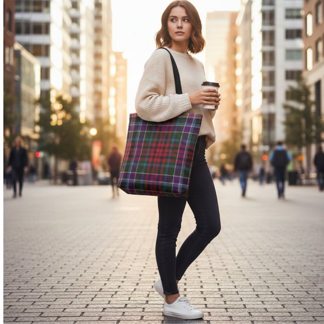 Highland Tartan - Rustic Red & Green Plaid Tote Bag (Creator Uploaded)