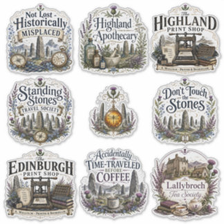 Highland Time Travel Witchy Sticker Sheet