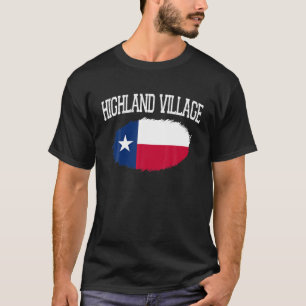 HIGHLAND VILLAGE TX TEXAS Flag Vintage USA Sports  T-Shirt