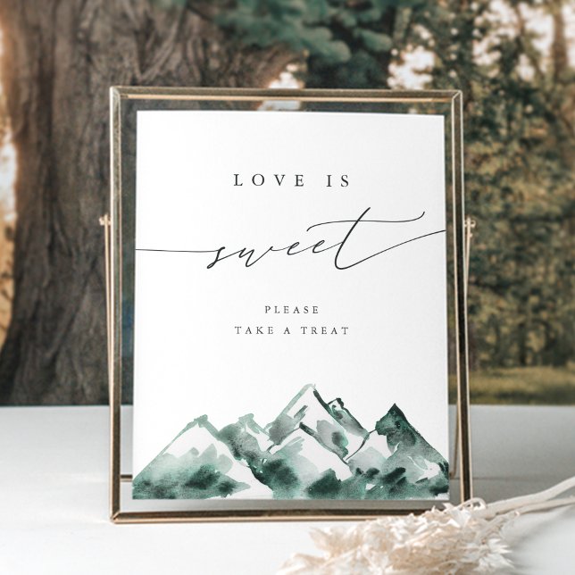 Highland | Watercolor Mountain Dessert Table Sign (Creator Uploaded)