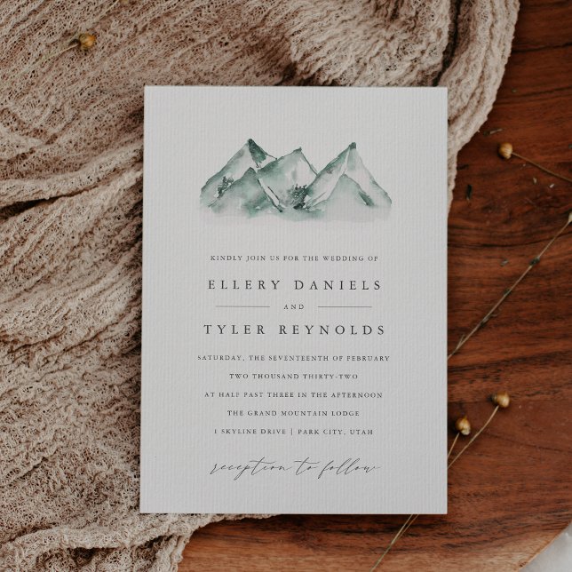 Highland | Winter Mountain Range Wedding Invitation (Creator Uploaded)