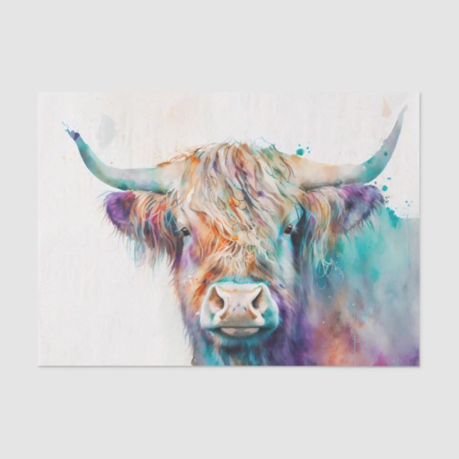 HIGHLANDER Scottish Highland cattle decoupage Tissue Paper (Front)