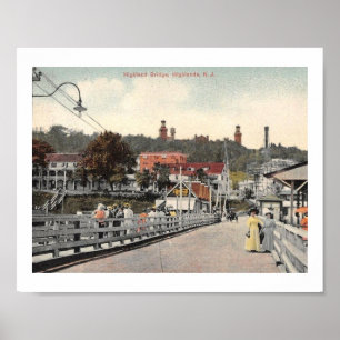 Highlands NJ Bridge Vintage Inspired Poster
