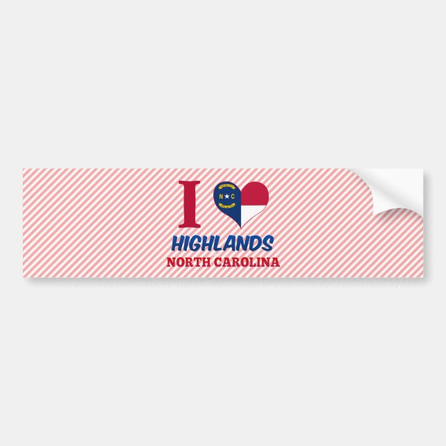 Highlands, North Carolina Bumper Sticker (Front)