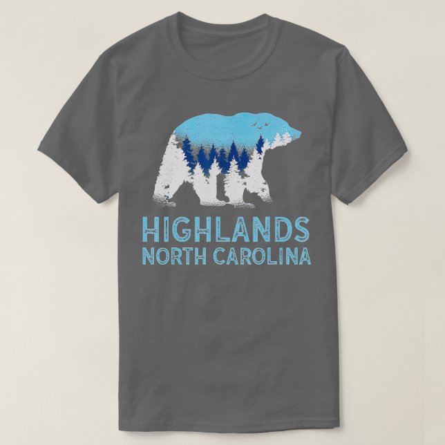 Highlands North Carolina NC Bear Blue Ridge Mounta T-Shirt (Design Front)