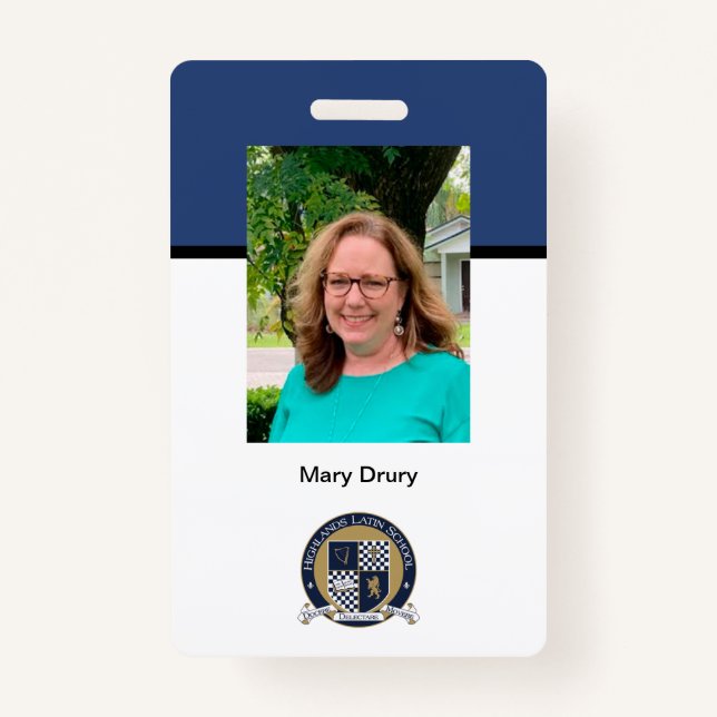 Highlands School Sample ID Badge (Front)