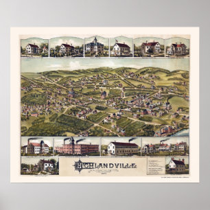 Highlandville, MA Panoramic Map - 1887 Poster