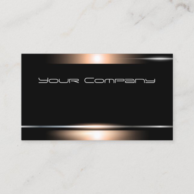 Highlight Bronze Black Professional Business Card (Front)