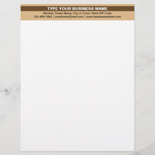Highlighted Brand Name on Light Brown Heading of Custom Letterhead