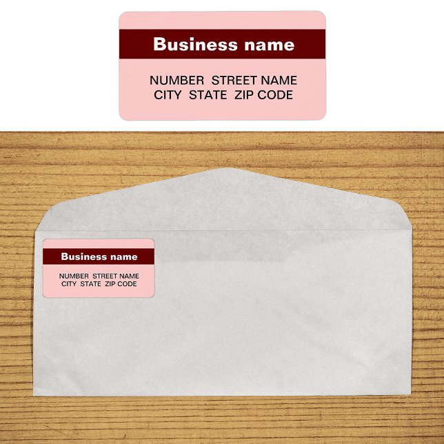 Highlighted Brand Name on Light Red Address Label (Red address label with your highlighted brand name)
