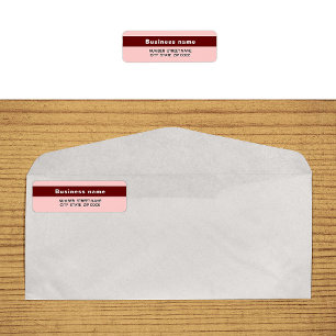 Highlighted Brand Name on Light Red Return Address