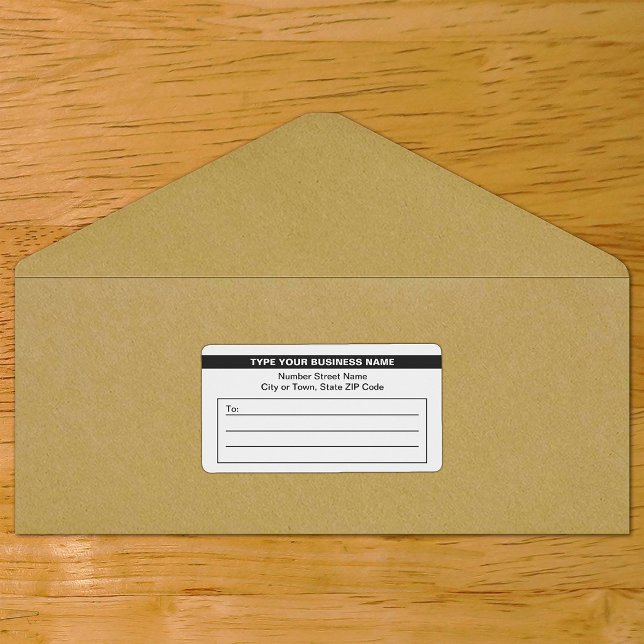 Highlighted Brand Name on White Shipping Label (White shipping label with your highlighted brand on envelope)