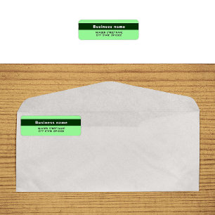 Highlighted Brand on Light Green Return Address