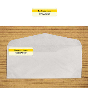 Highlighted Brand on Yellow Return Address Label