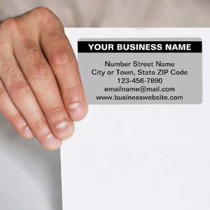 Highlighted Business Brand on Grey Shipping Label