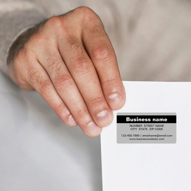Highlighted Business Name on Grey Address Label (Gray address label with your highlighted business name)