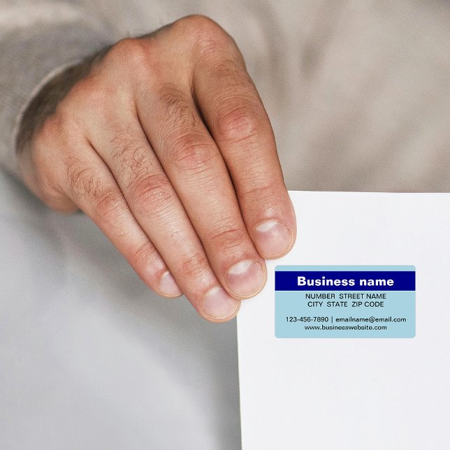 Highlighted Business Name on Light Blue Address Label (Light blue address label with your highlighted business name)
