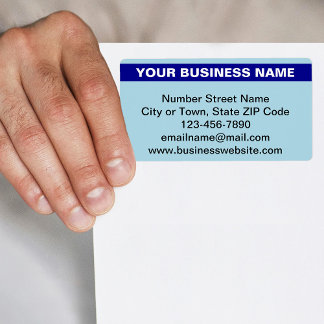 Highlighted Business Name on Light Blue Shipping