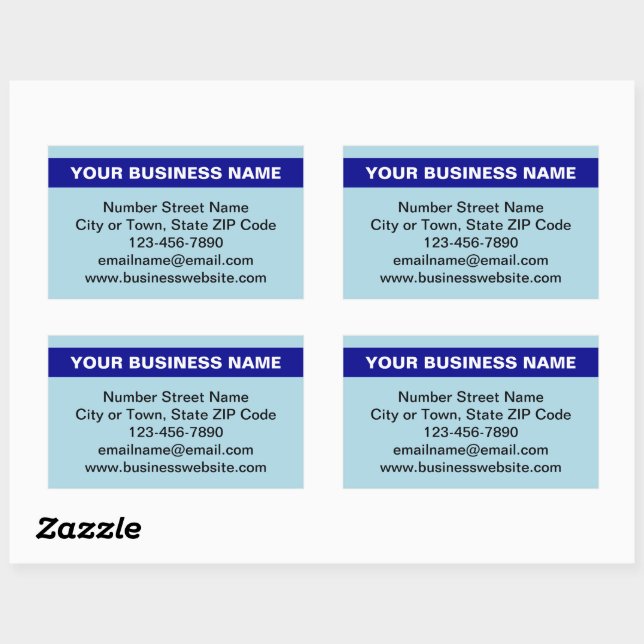 Highlighted Business Name on Light Brown Rectangular Sticker (Sheet)