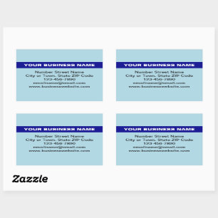 Highlighted Business Name on Light Brown Rectangular Sticker