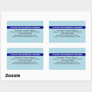Highlighted Business Name on Light Brown Rectangular Sticker