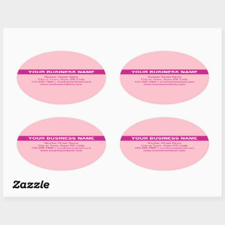 Highlighted Business Name on Pink Oval Sticker