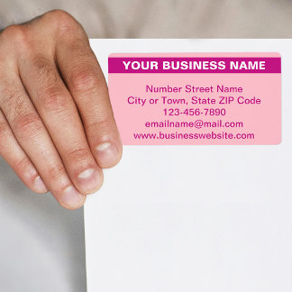 Highlighted Business Name on Pink Shipping Label