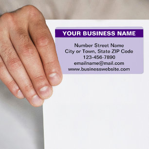 Highlighted Business Name on Purple Shipping Label