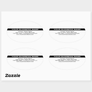 Highlighted Business Name on White Oval Sticker