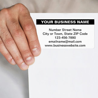 Highlighted Business Name on White Shipping Label