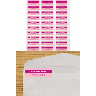 Highlighted Business Name Pink Return Address