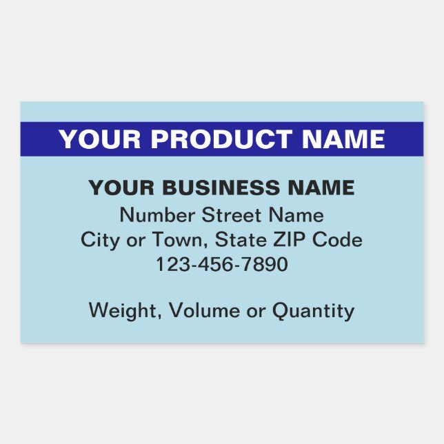 Highlighted Product Name on Light Blue Rectangular Sticker (Front)