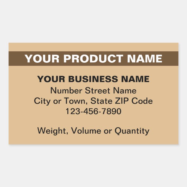 Highlighted Product Name on Light Brown Rectangular Sticker (Front)