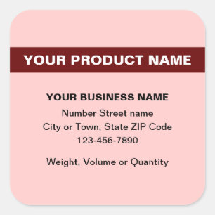 Highlighted Product Name on Light Red Square Sticker