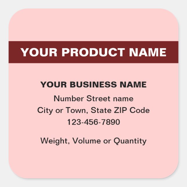 Highlighted Product Name on Light Red Square Sticker (Front)