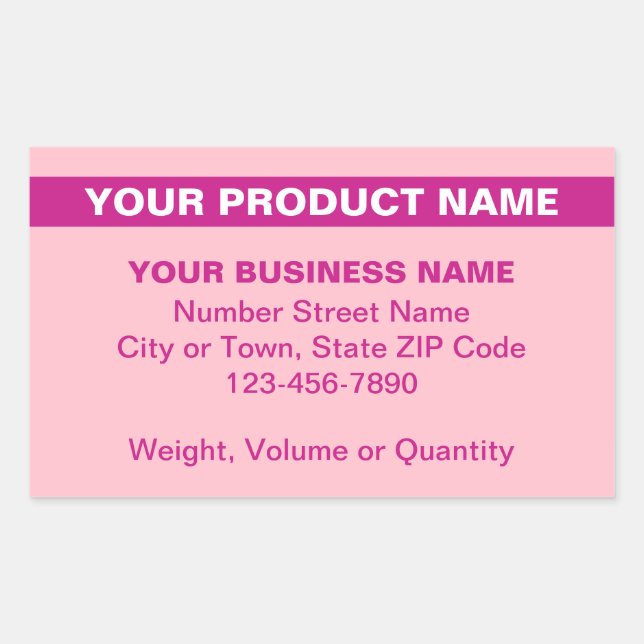 Highlighted Product Name on Pink Rectangle Sticker (Front)
