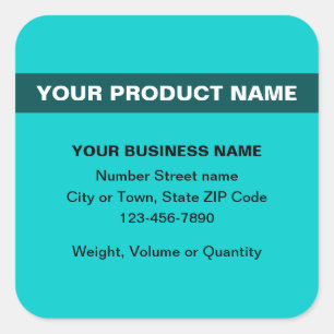 Highlighted Product Name on Teal Green Square Sticker