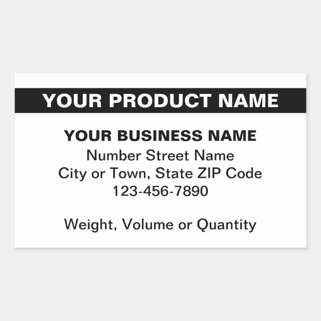 Highlighted Product Name on White Rectangular Sticker (Front)