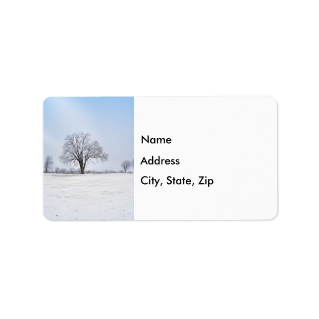 Highlighted Winter Oak Tree Address Label (Front)