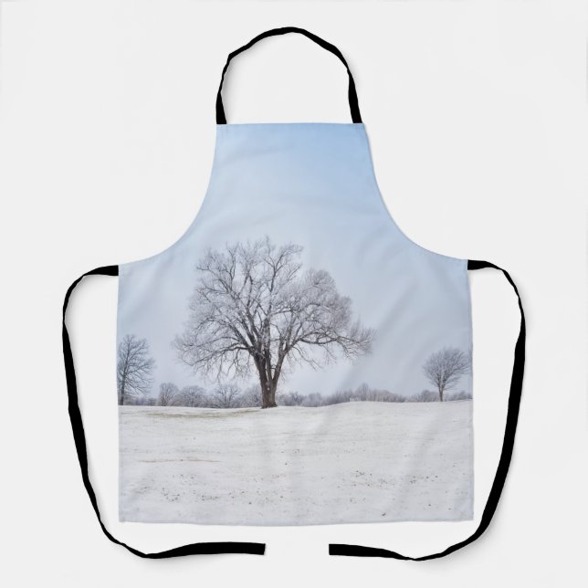 Highlighted Winter Oak Tree Apron (Front)