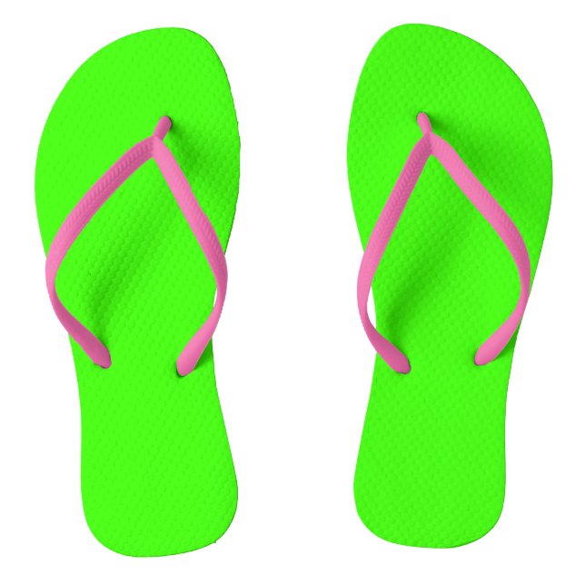 Highlighter Neon Green Solid Colour Jandals (Footbed)