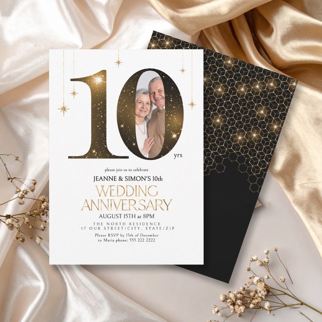 Highlights 10th Wedding Anniversary Photo ID1165 Invitation (Creator Uploaded)