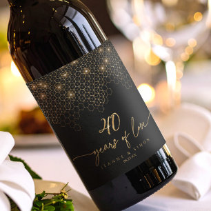 Highlights Gold 40th Anniversary ID1165 Wine Label