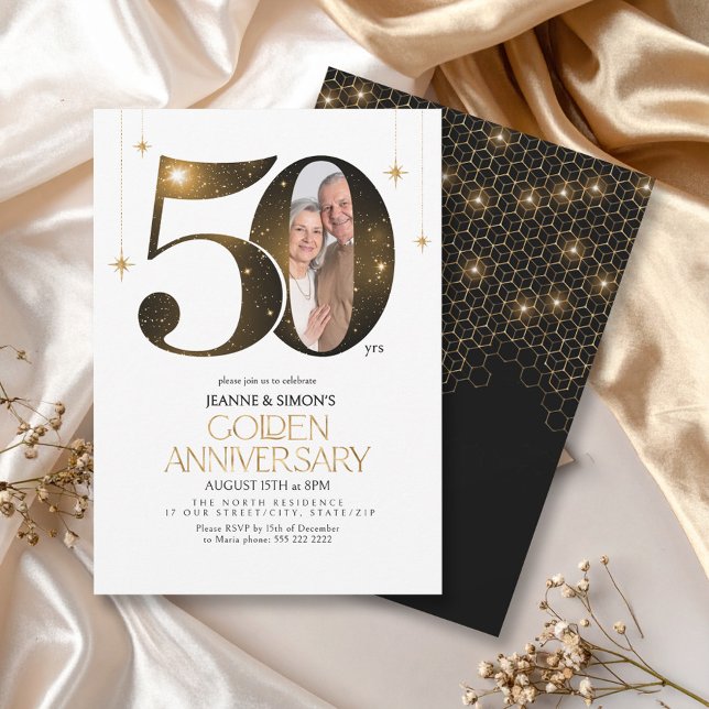 Highlights Golden 50th Anniversary Photo ID1165 Invitation (Creator Uploaded)