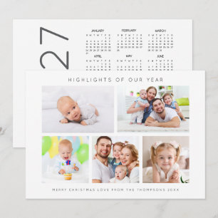 Highlights of Year 5 Photo Calendar 2027 Christmas Holiday Card